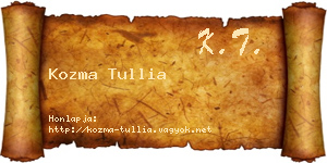 Kozma Tullia névjegykártya
